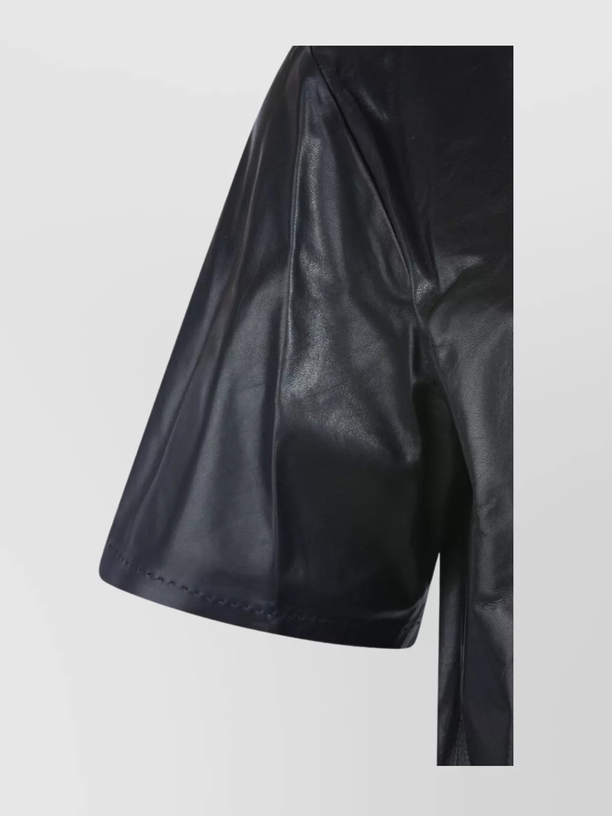 Amiri Short Sleeve Leather Jacket With Chest Pocket In Black