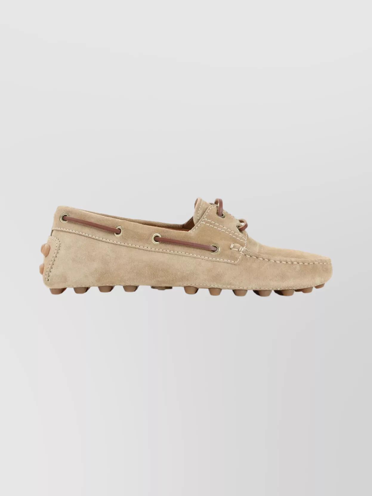 Tod's Suede Loafers With Lace Detail And Rubber Sole In Multi
