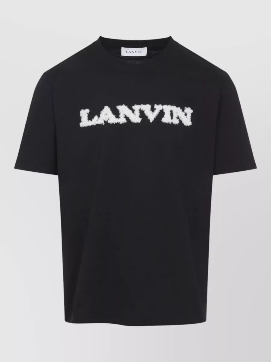 Lanvin Shearling Detail Crew Neck Short Sleeve T-Shirt