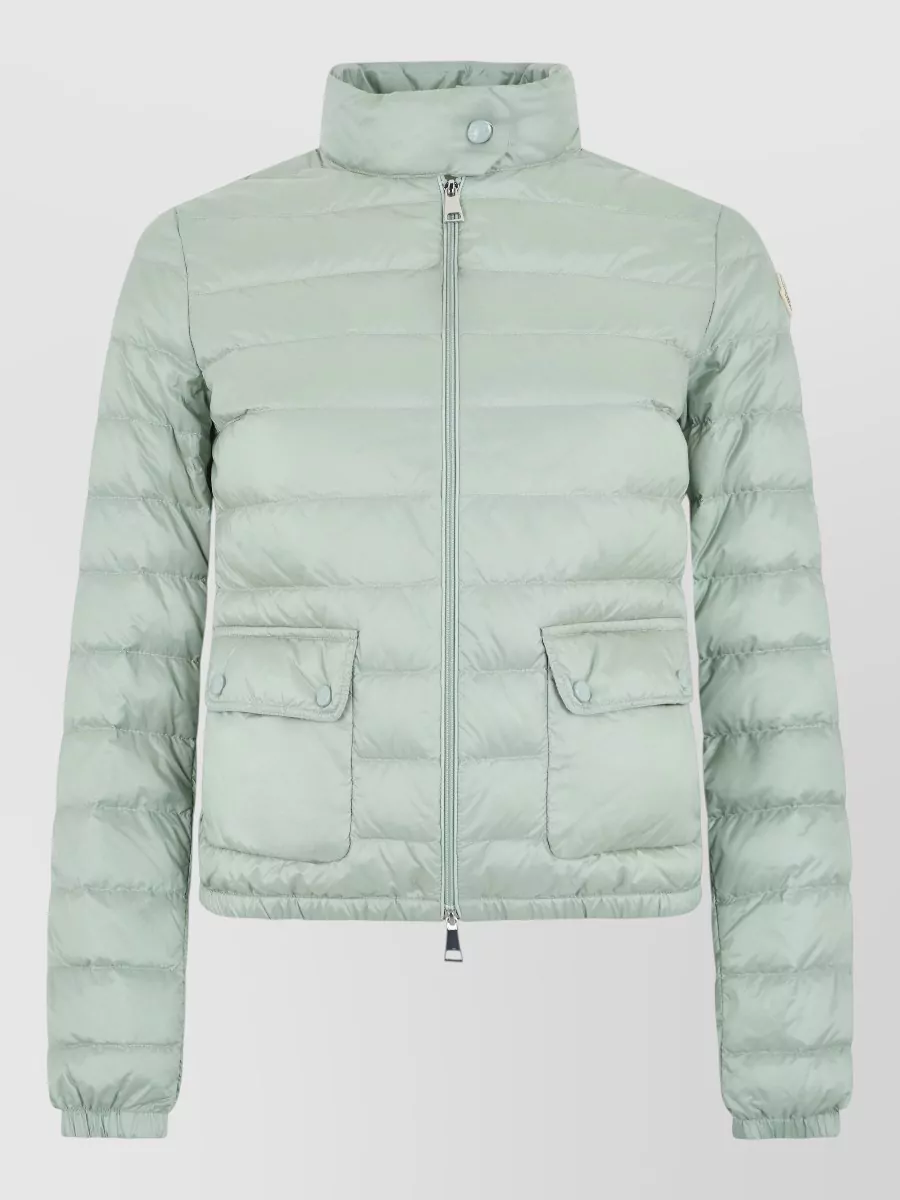 Moncler Short Quilted Down Jacket Foldable Design In Blue