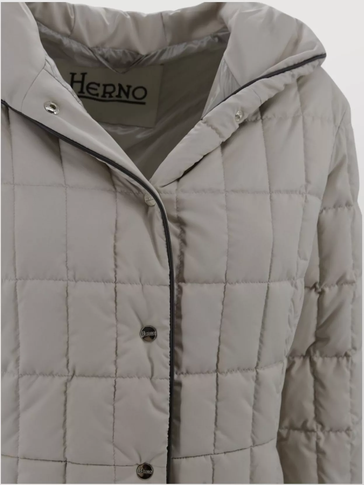 Herno Hooded Padded Jacket Long Sleeves In Neutral