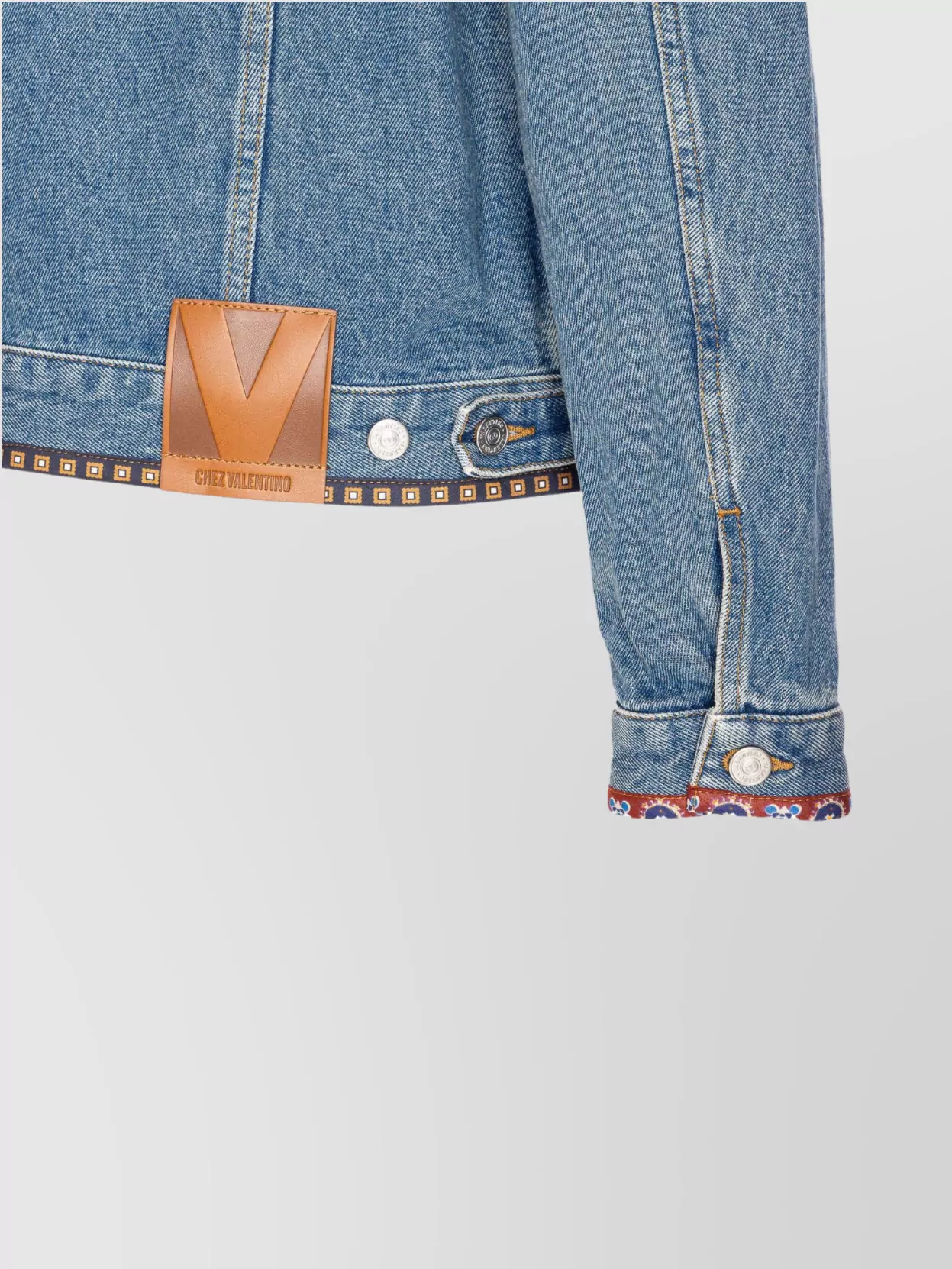 Valentino Garavani Beaded Denim Jacket Embroidered Stitching
