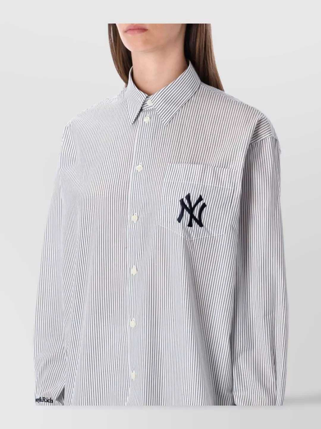 Sporty & Rich Oversized Striped Shirt Chest Pocket