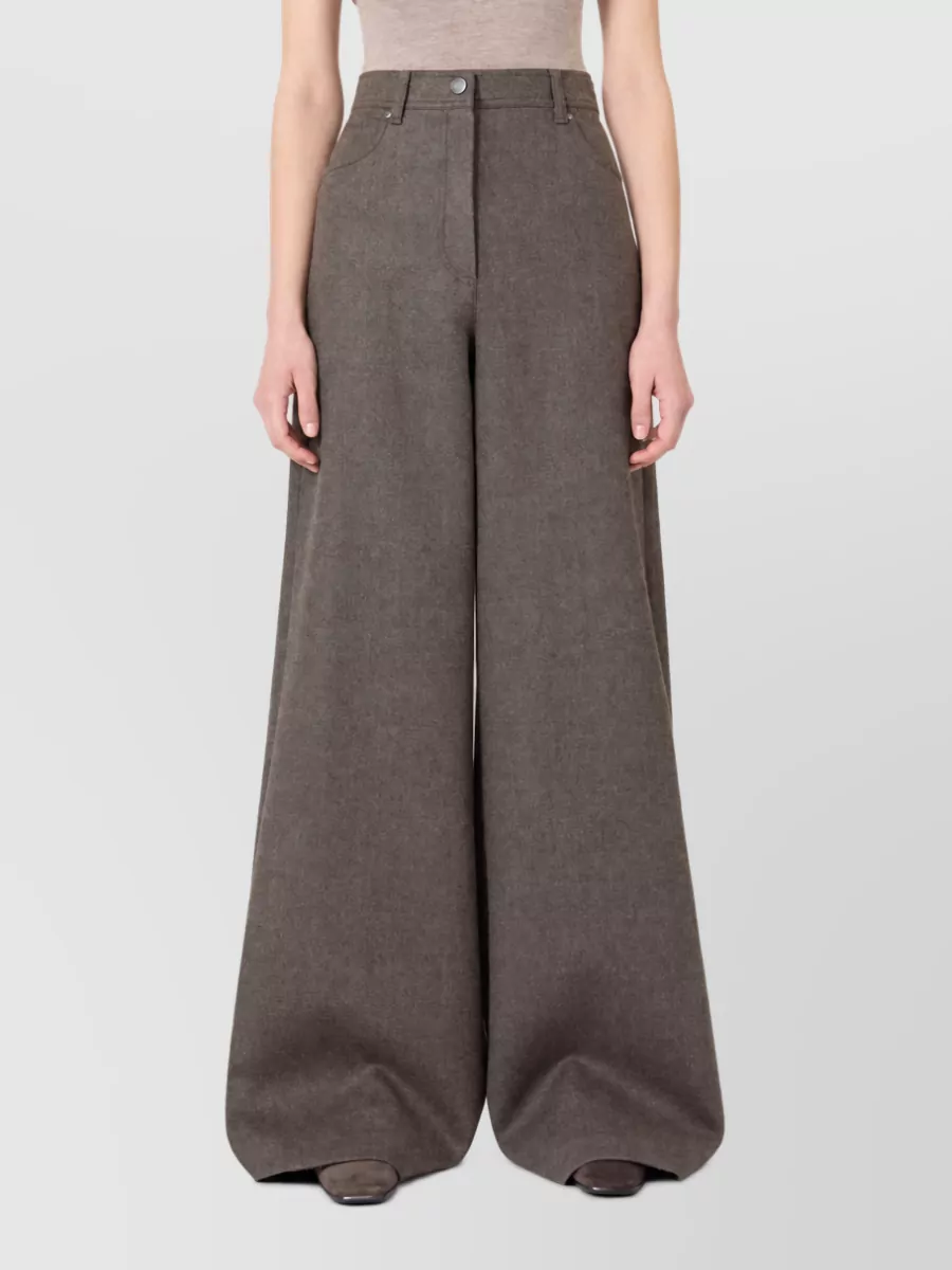 Max Mara Wool High-Rise Wide-Leg Trousers