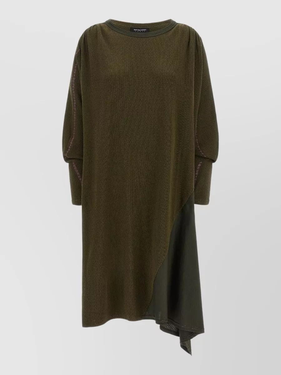 Kiko Kostadinov textured asymmetric long-sleeve dress