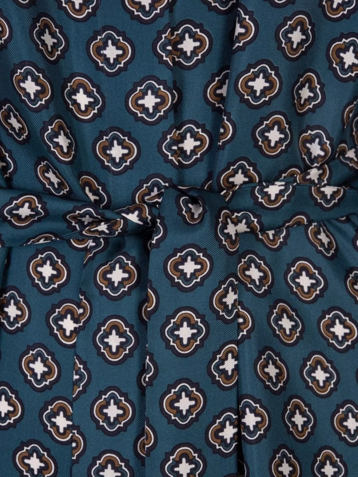 Max Mara Printed Silk Kaftan Dress With Geometric Pattern