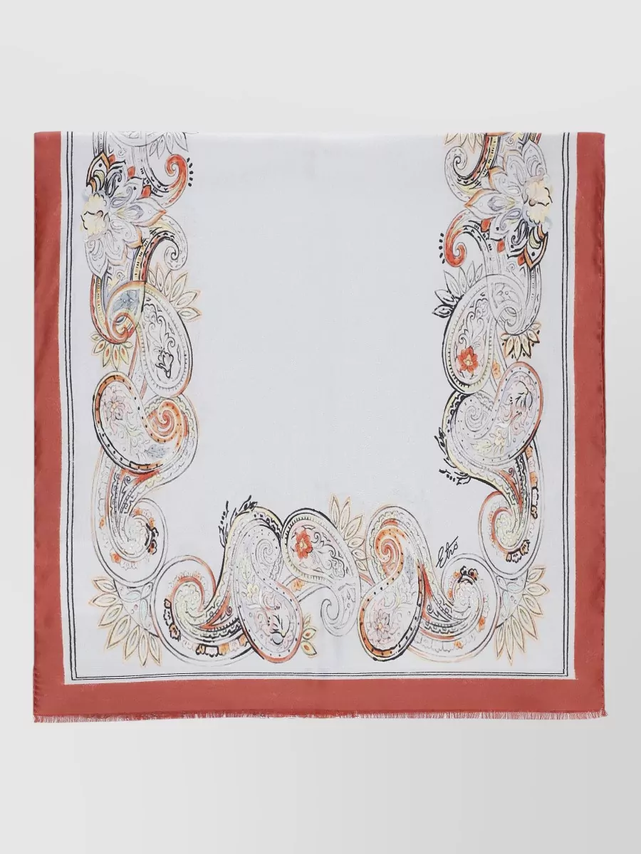 Etro Silk Paisley Fringed Scarf
