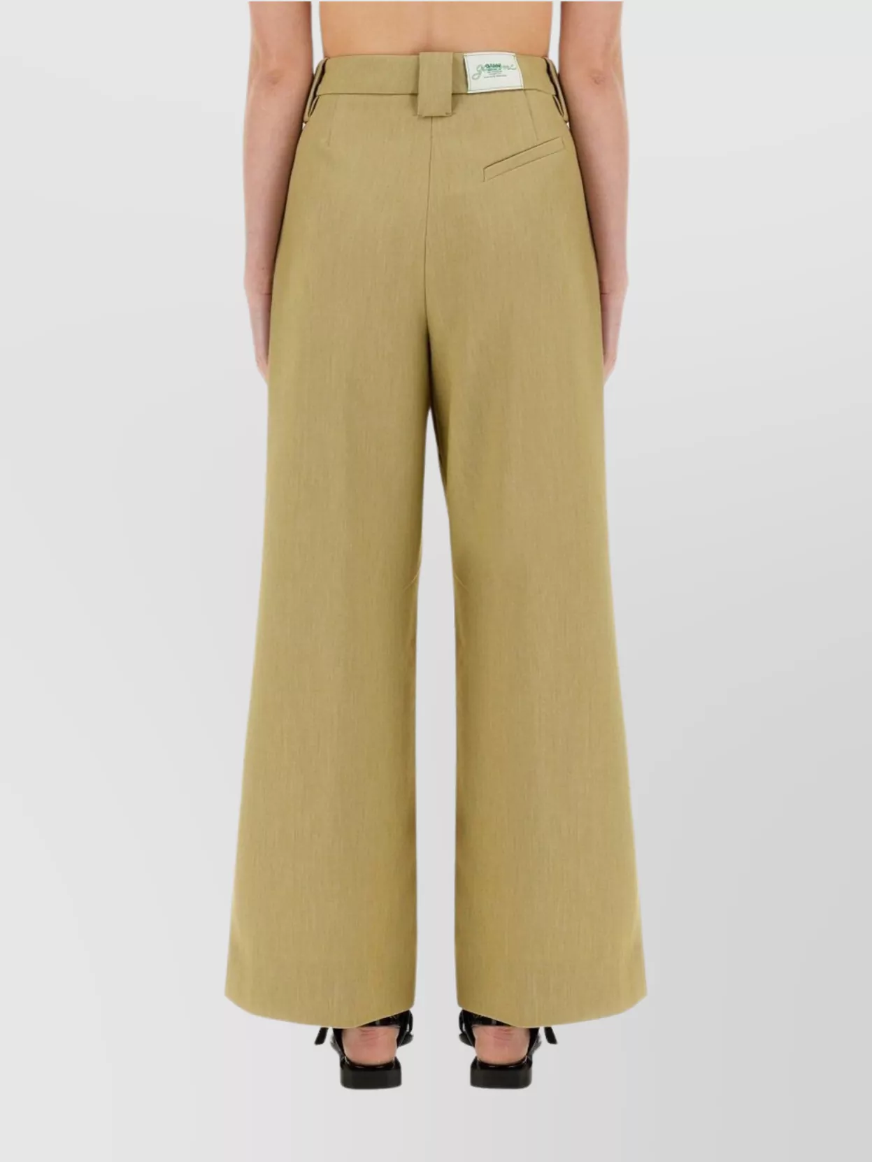 Ganni Mid Waist Wide Leg Trousers