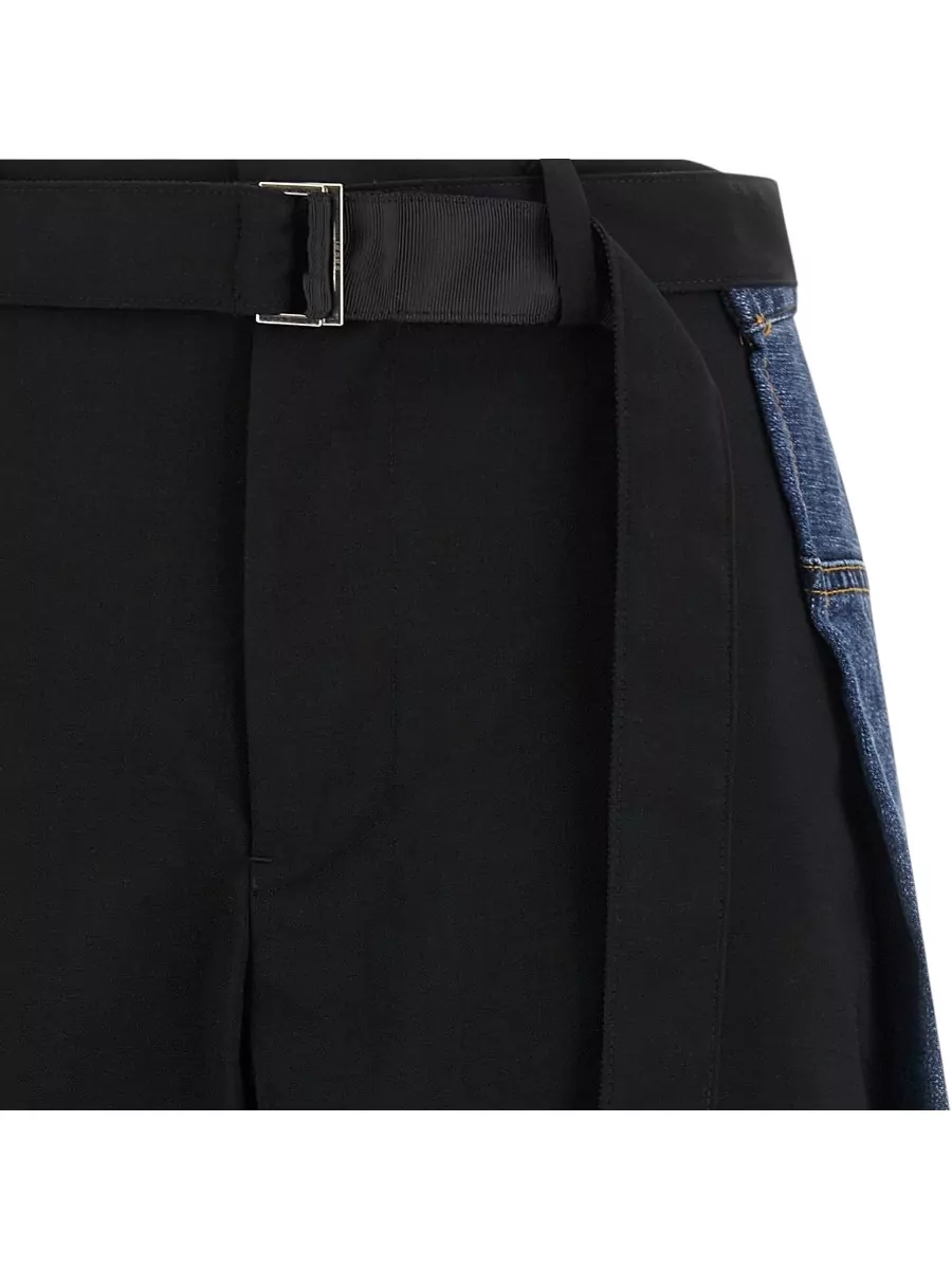 Sacai Wool Asymmetric Shorts
