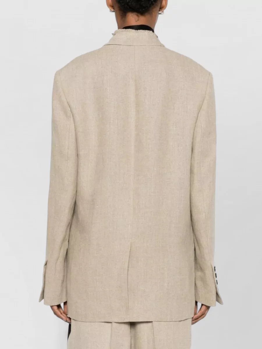 Totême Linen Textured Single-Breasted Suit Jacket
