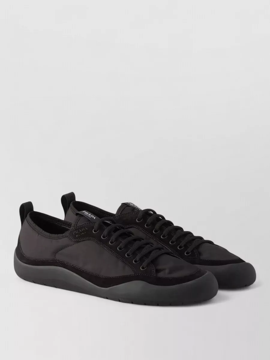 Prada Leather And Fabric Sneakers