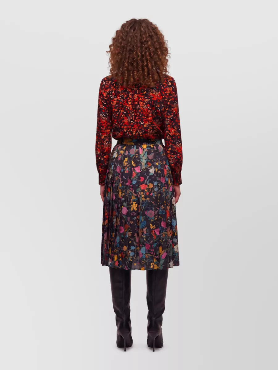 Gucci Silk Printed Pleated Midi Skirt