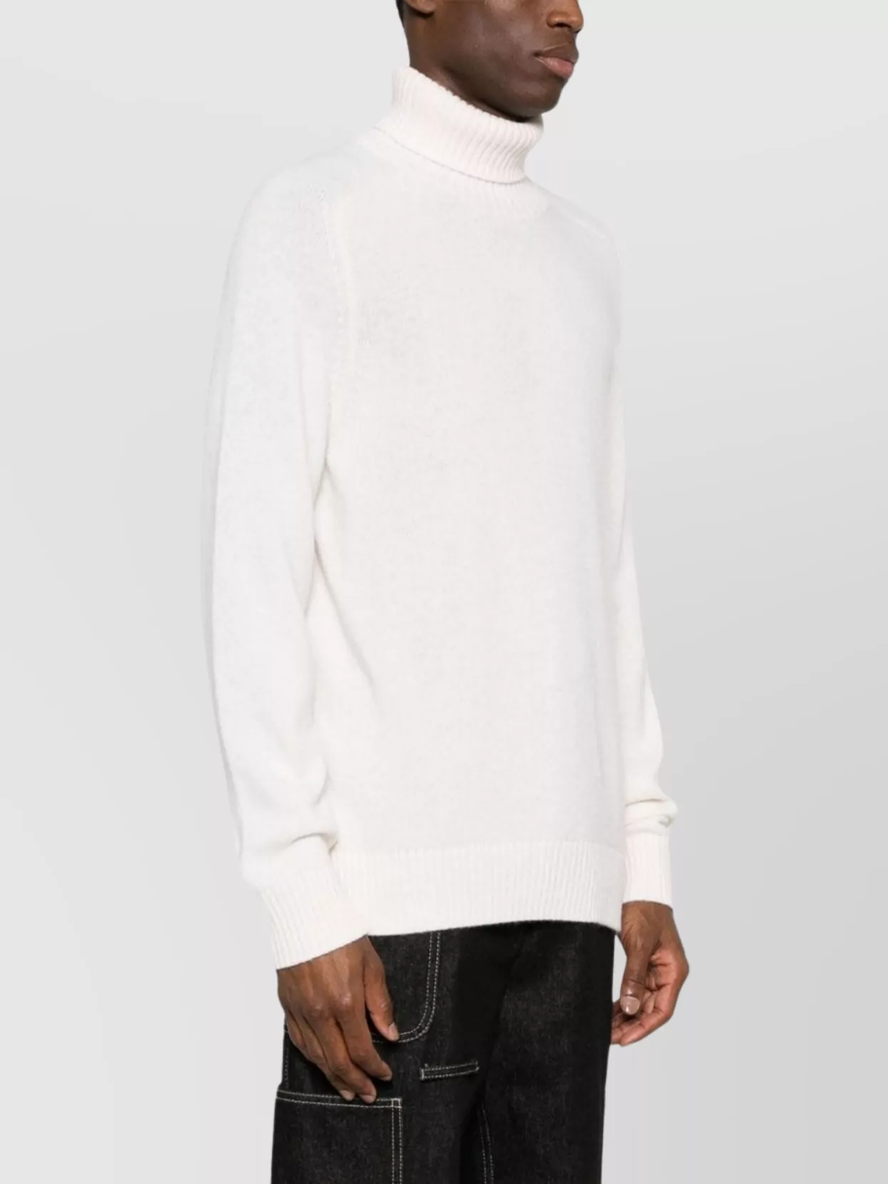 Circolo 1901 Alpaca-wool Blend Turtleneck Sweater With Fine Knit In White