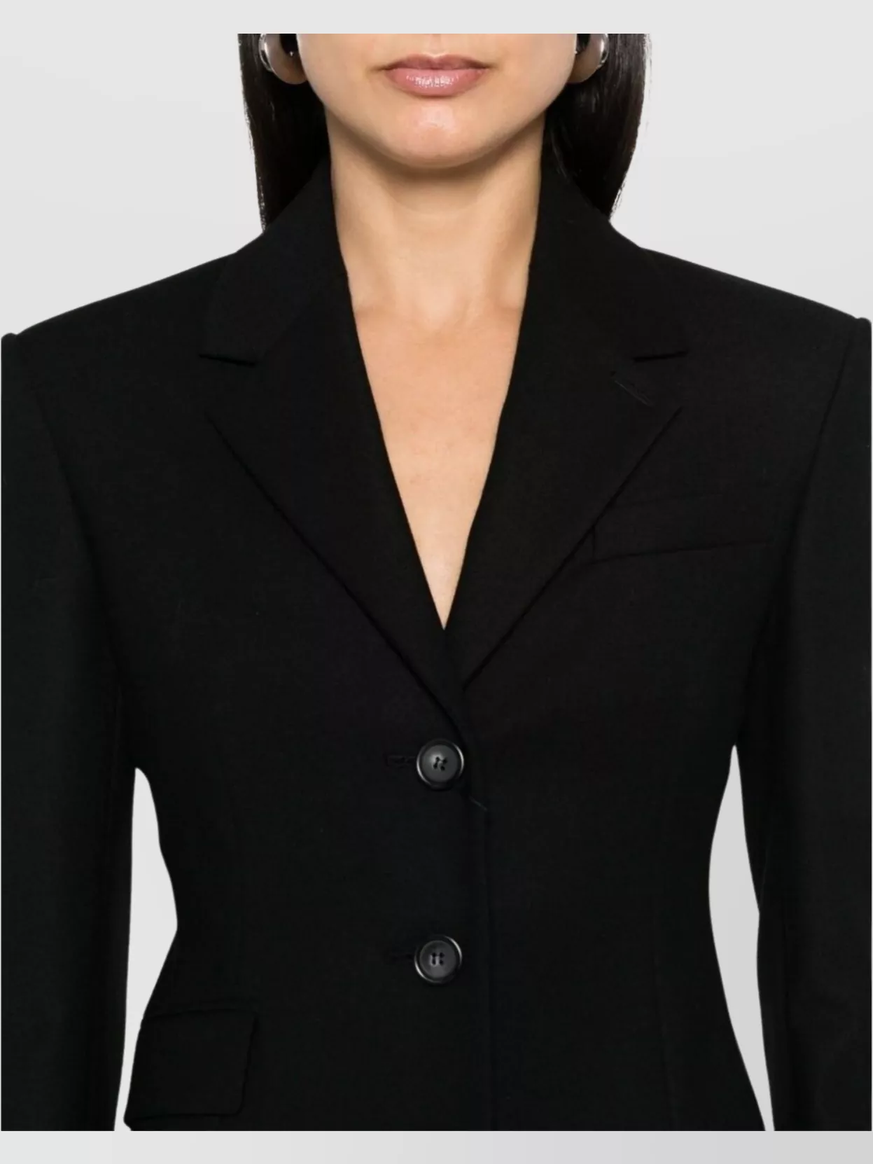 Sportmax Long Sleeve Single Breasted Jacket With Notched Lapels
