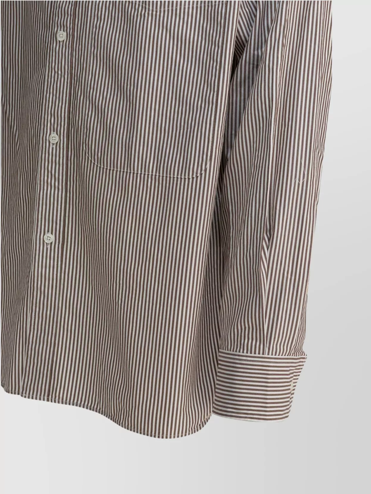 Beams Plus Long Sleeve Shirt With Button-Down Collar And Pocket