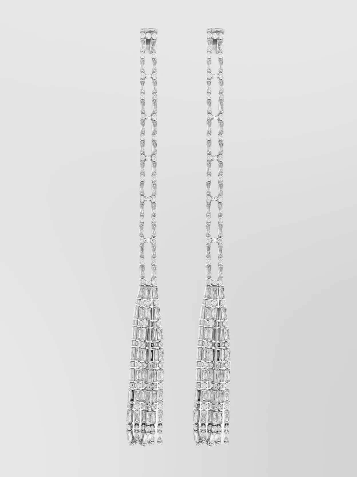 Dsquared2 Crystal Drop Earrings Geometric Detailing In Metallic