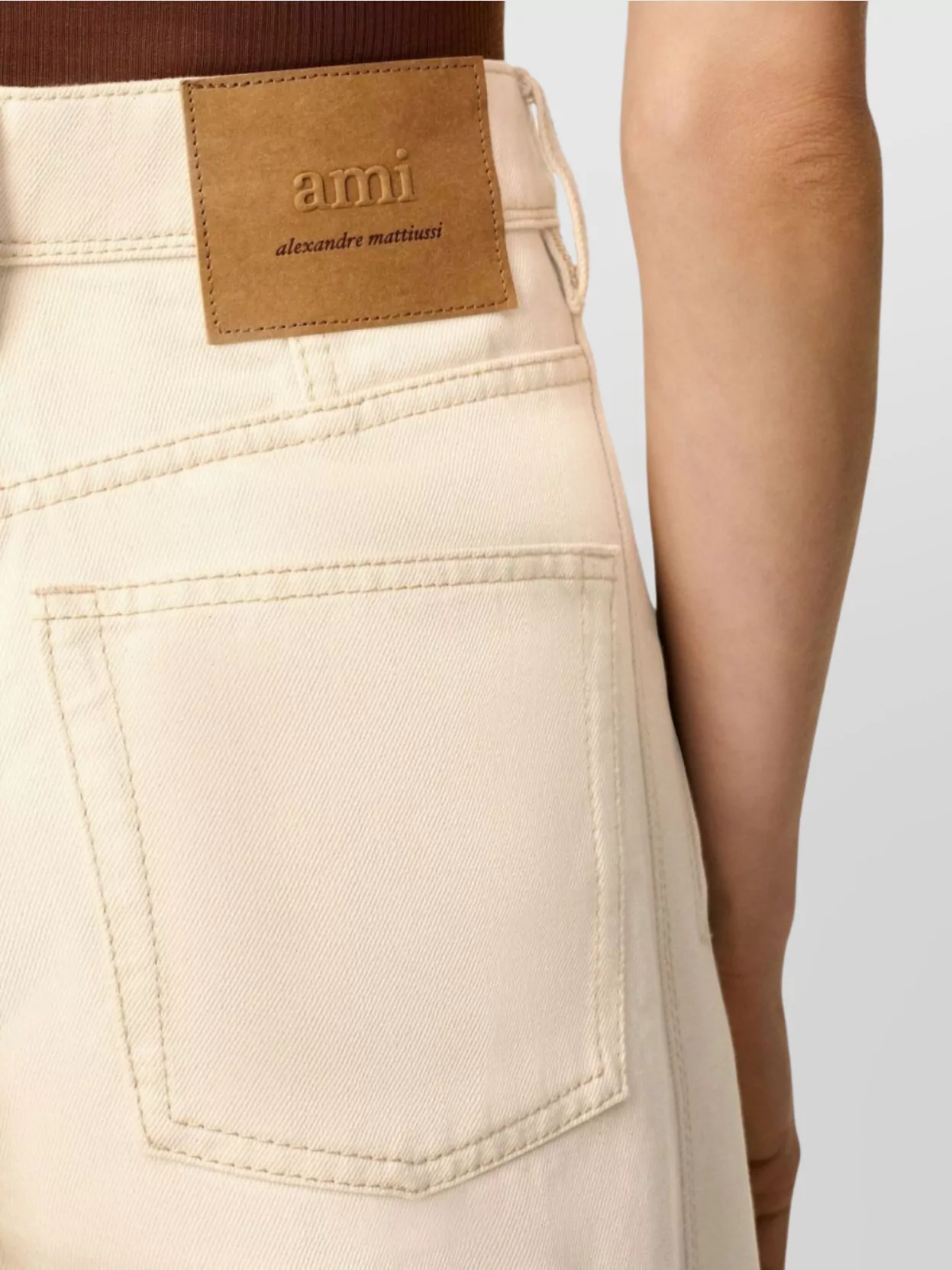 Ami Paris Oversized Denim Trousers Wide Leg Design
