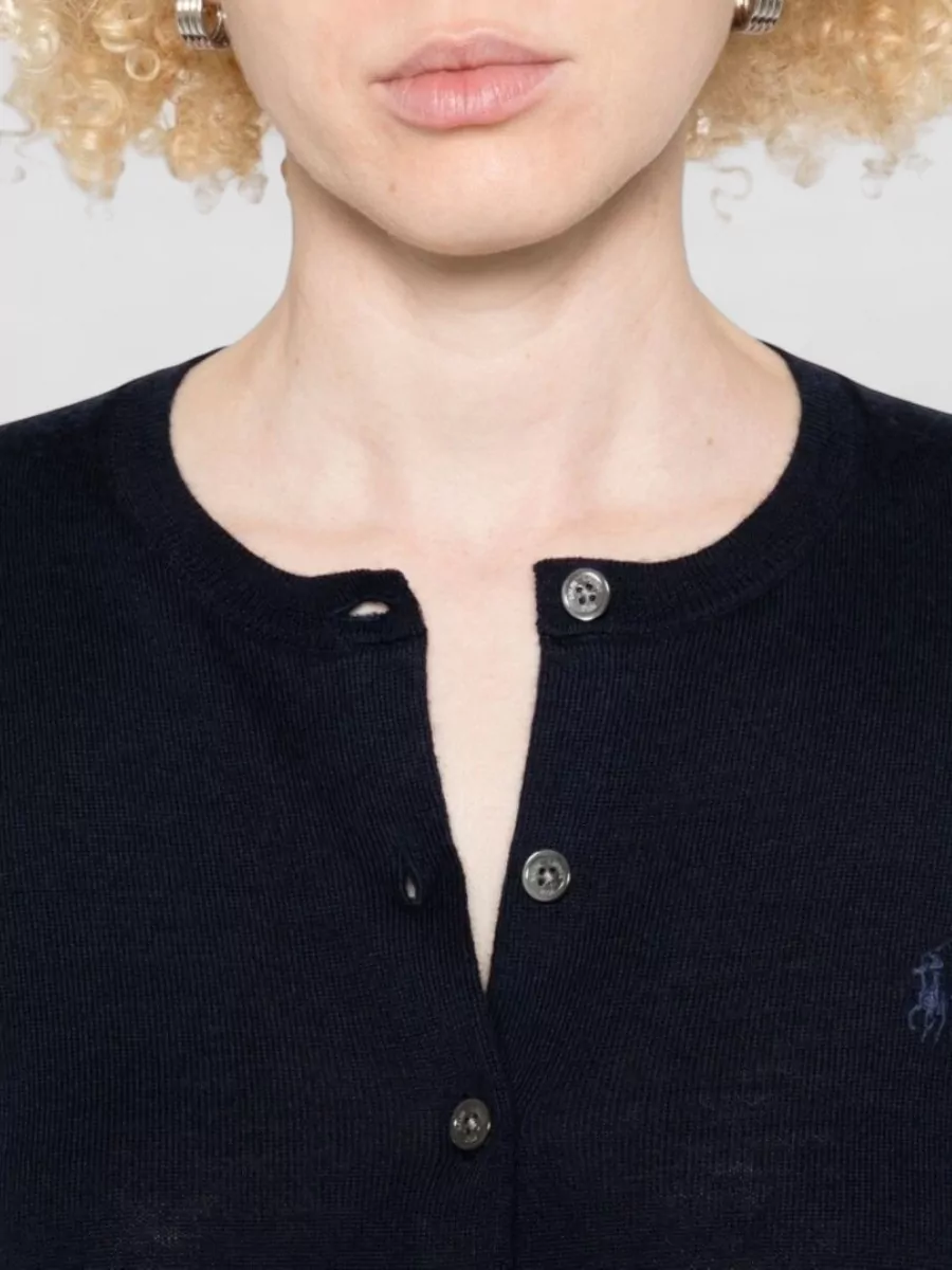 Ralph Lauren Long Sleeve Cardigan Ribbed Cuffs Hem