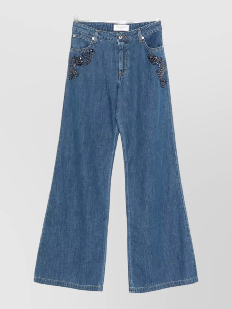 Ermanno Firenze Denim crystal-embellished flared-leg jeans
