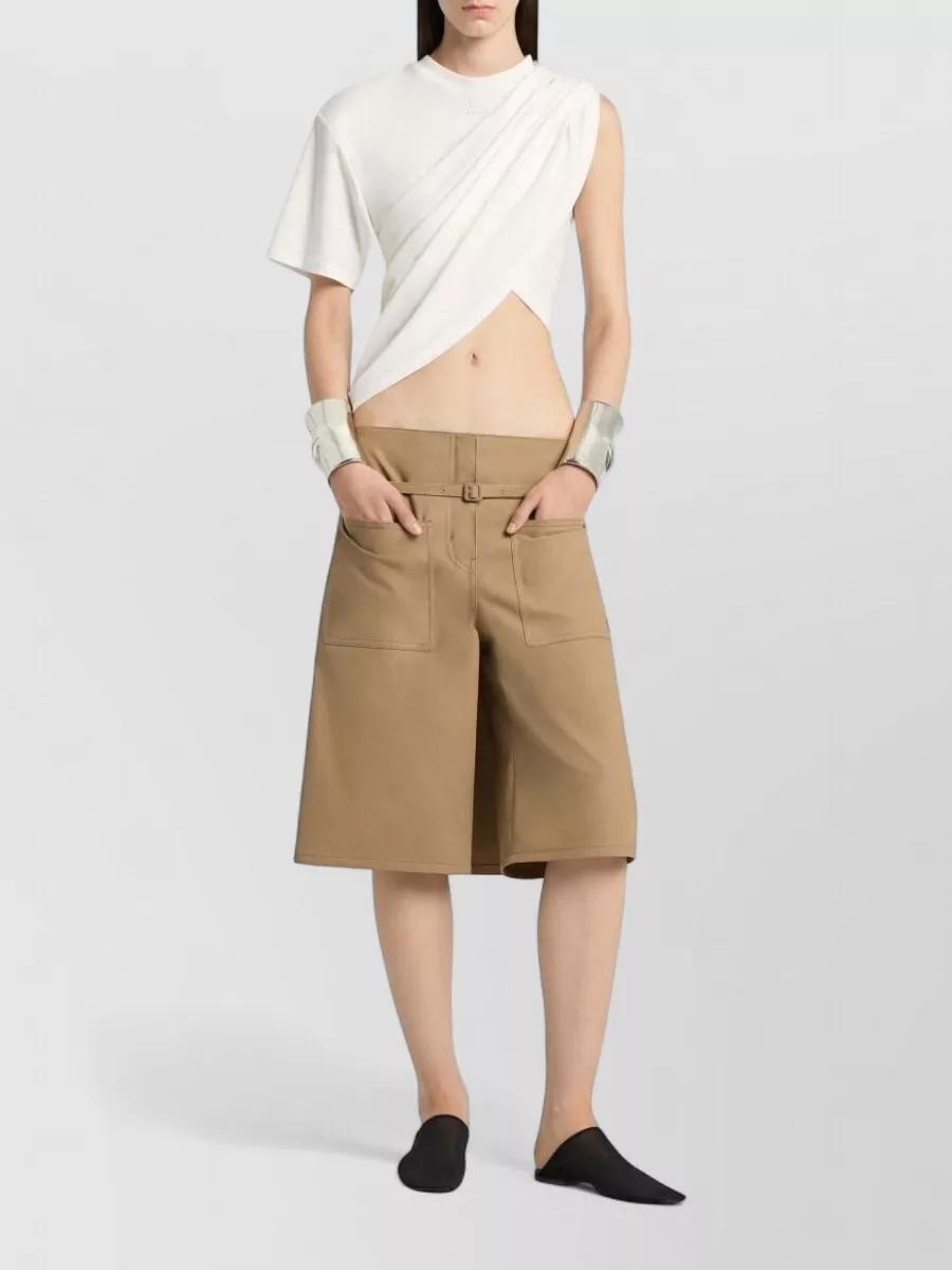 Courrèges Cotton Asymmetric Short-Sleeve T-Shirt