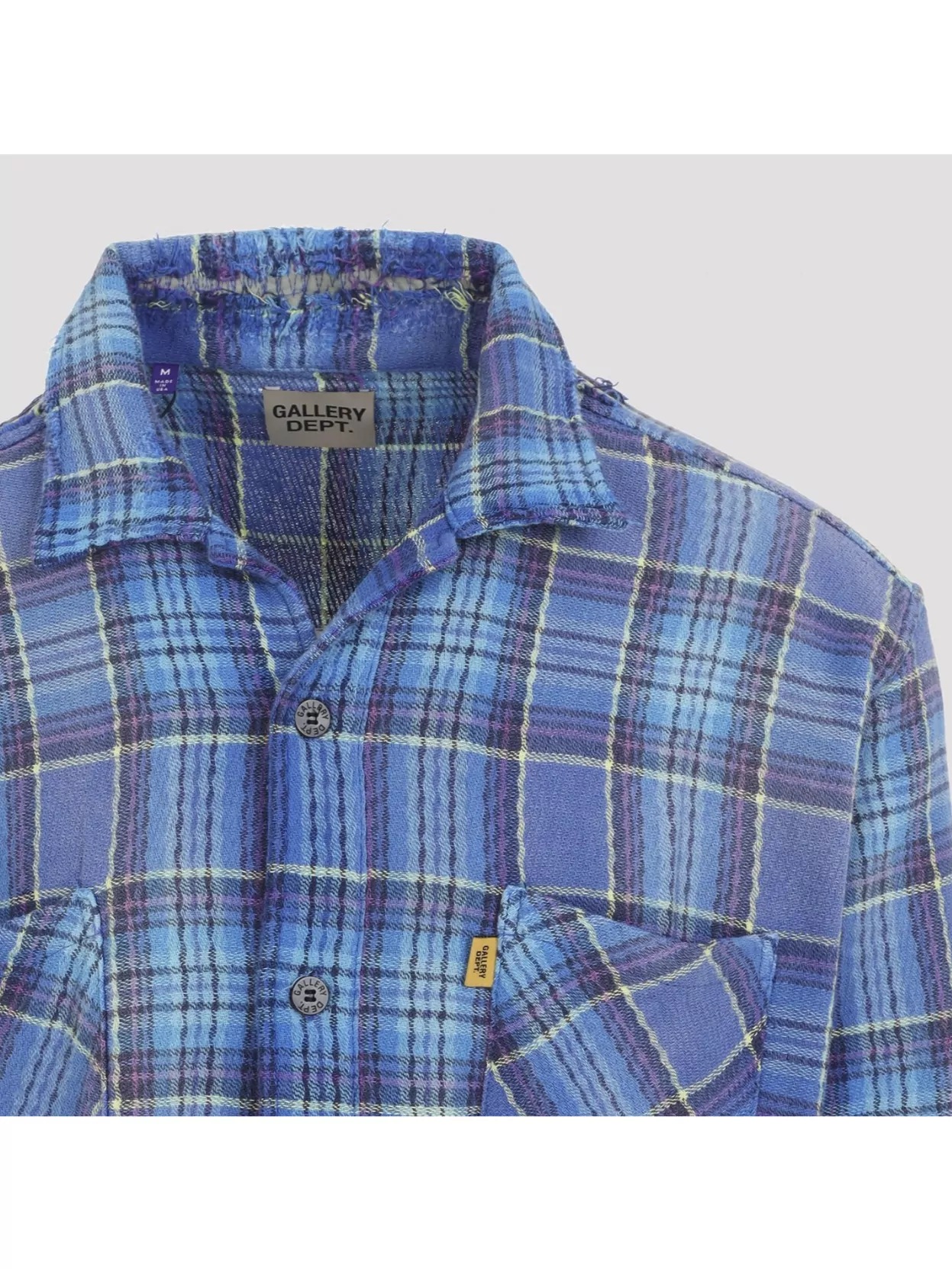 Gallery Dept. Plaid Flannel Shirt Frayed Hem