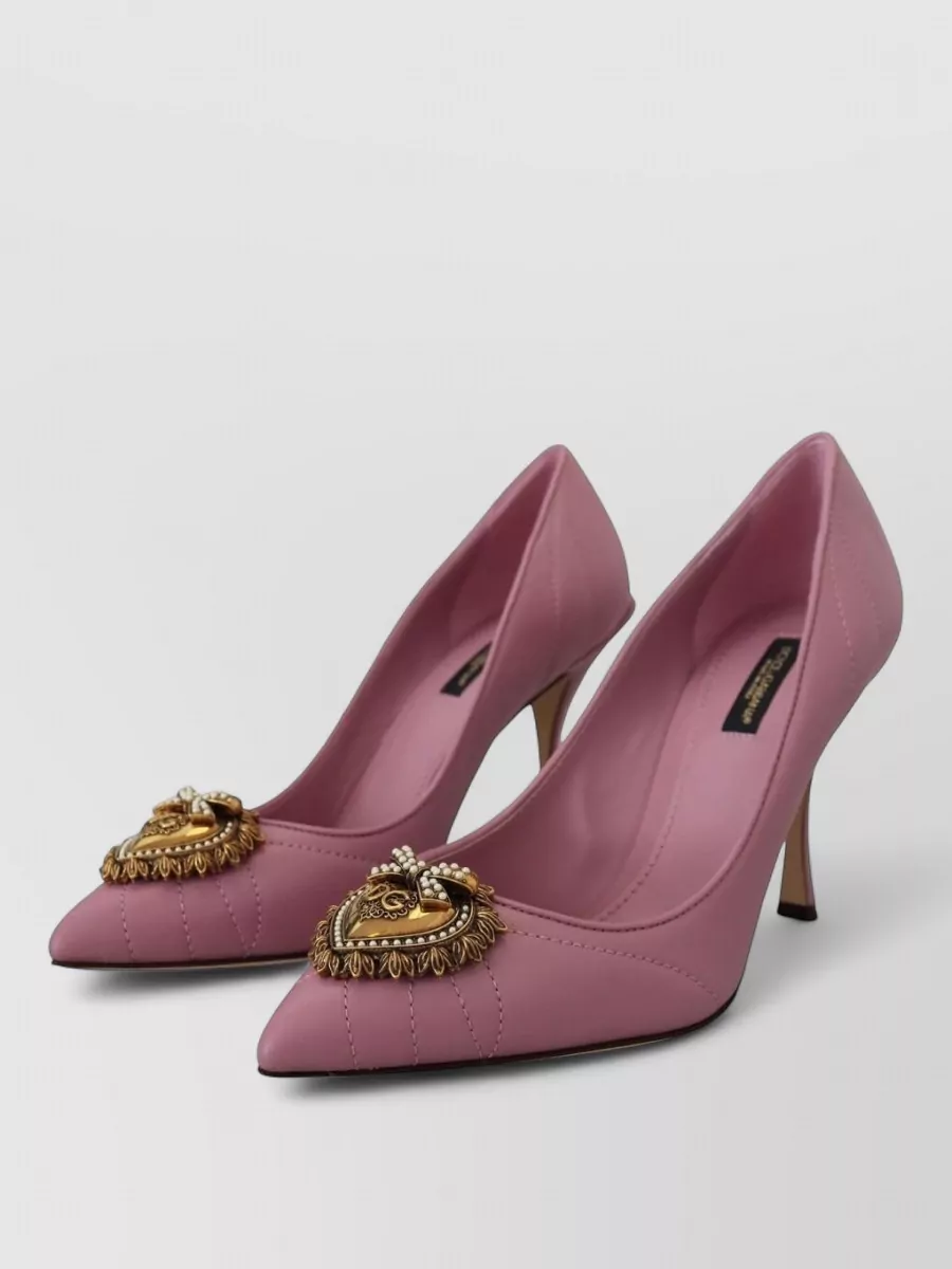 Dolce&Gabbana leather quilted embellished pumps