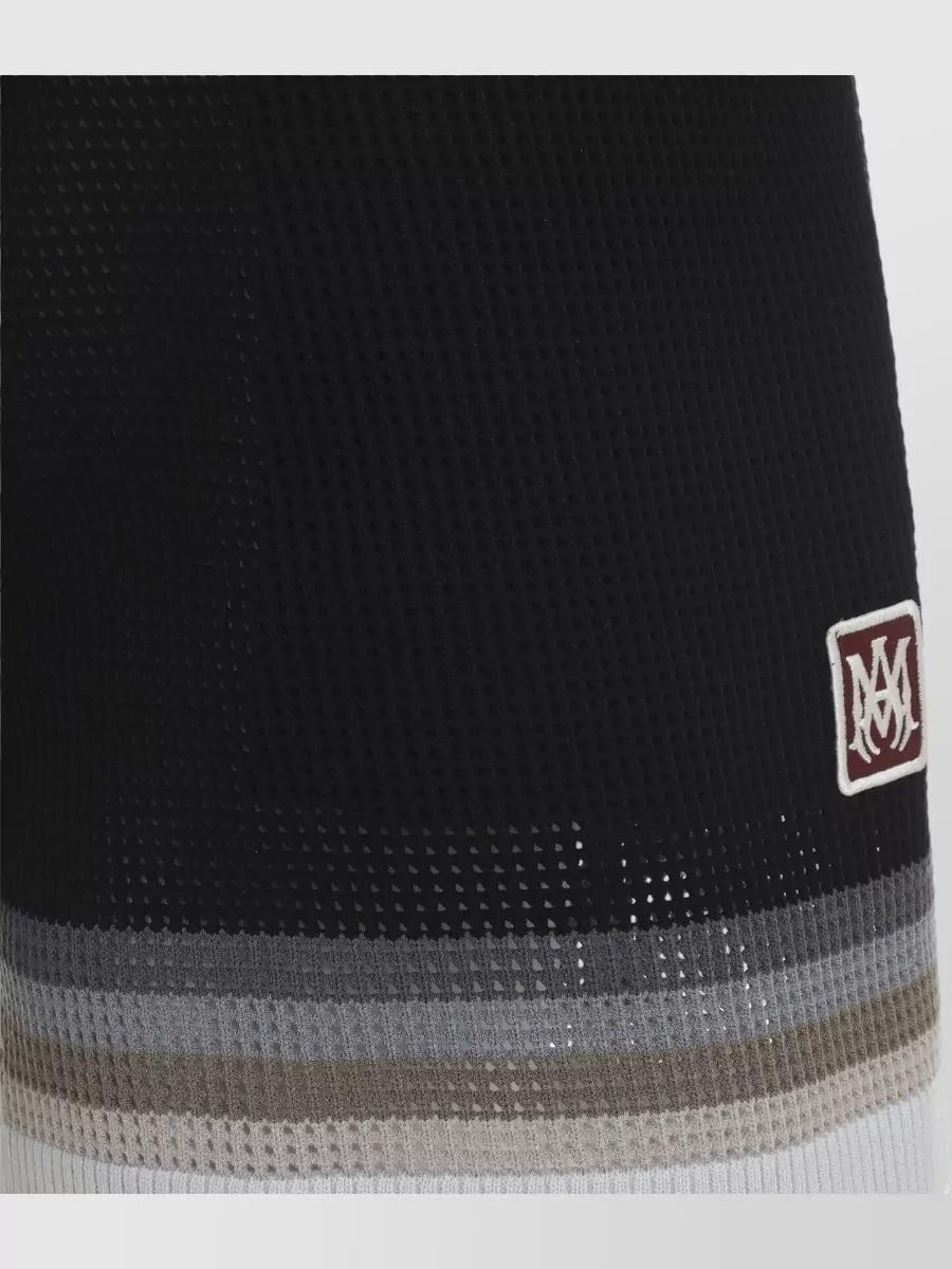 Amiri Perforated Striped Tailored Shorts