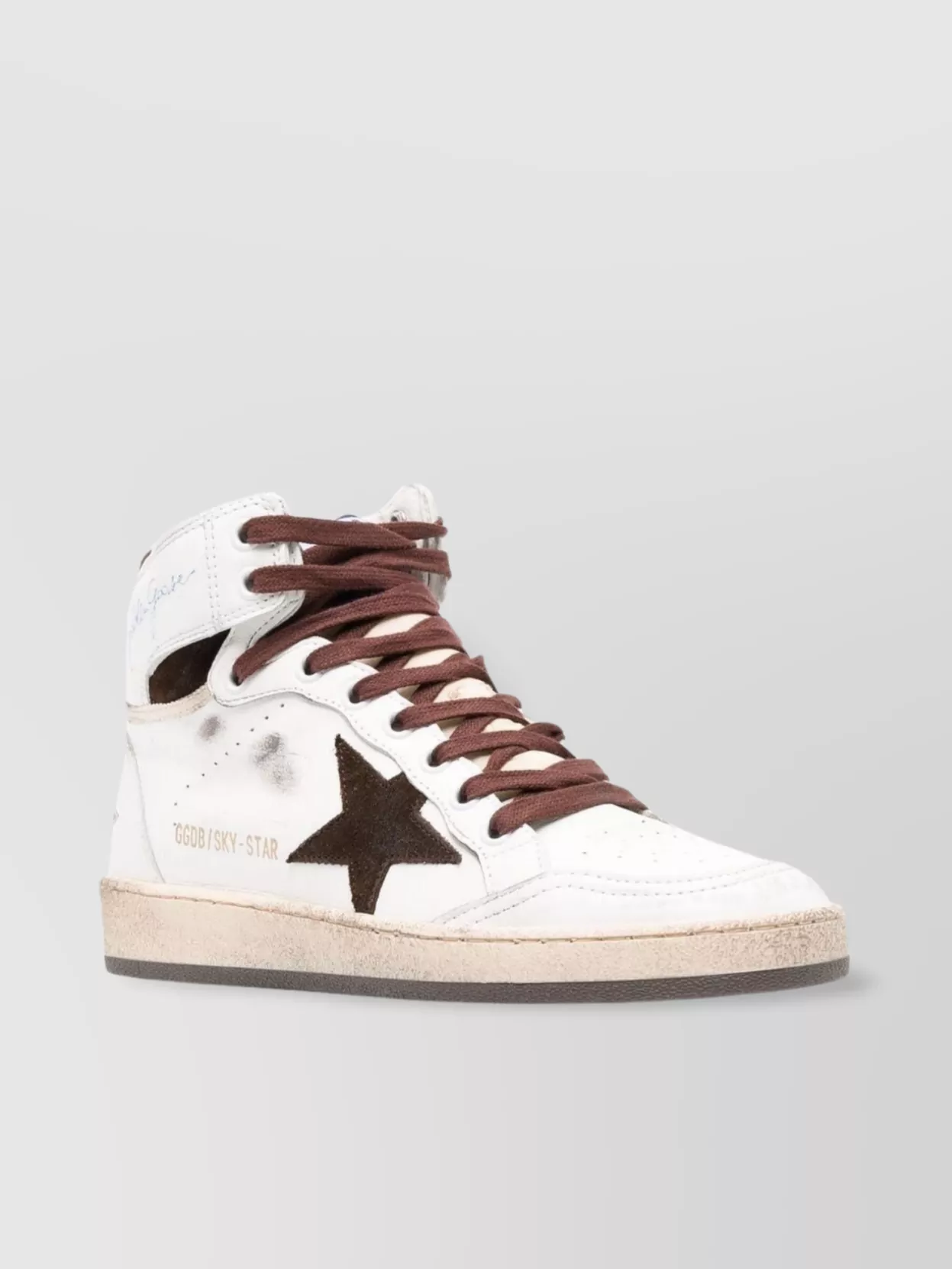 Golden Goose Sky Star Nappa Upper And Spur Nylon Tongue Suede Star In White
