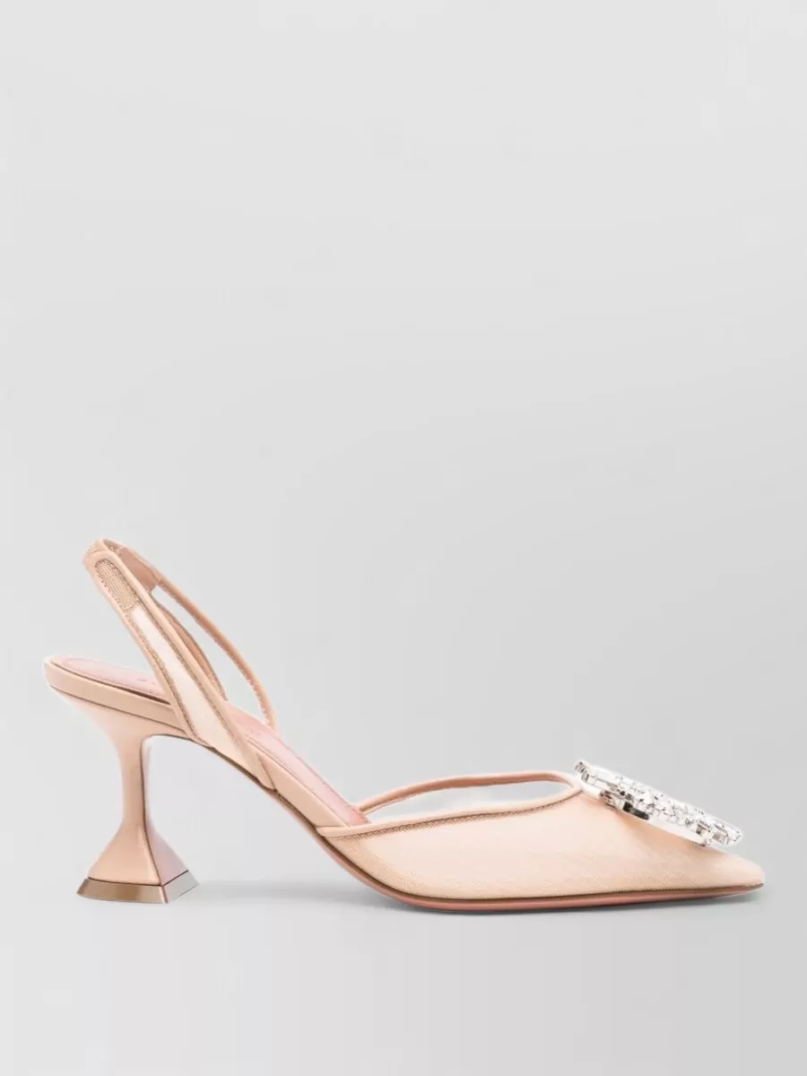 Amina Muaddi Mesh Slingback Pumps