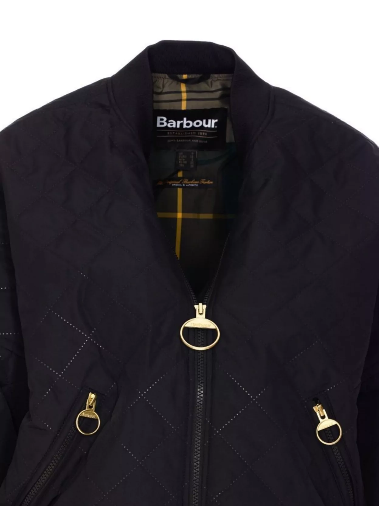 Barbour Crewneck Quilted Jacket Zip Pockets
