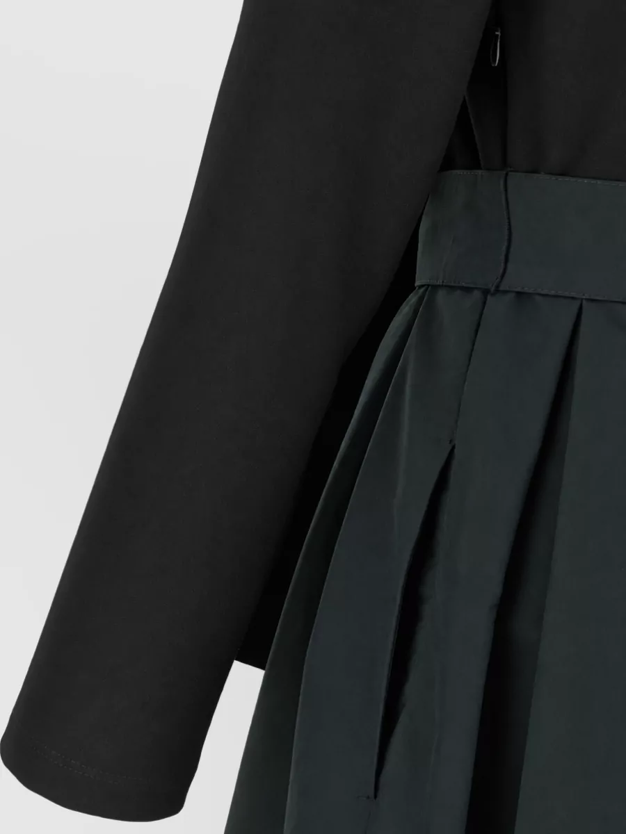 Weekend Max Mara Carioca Long-Sleeve Crew-Neck Pleated Midi Dress