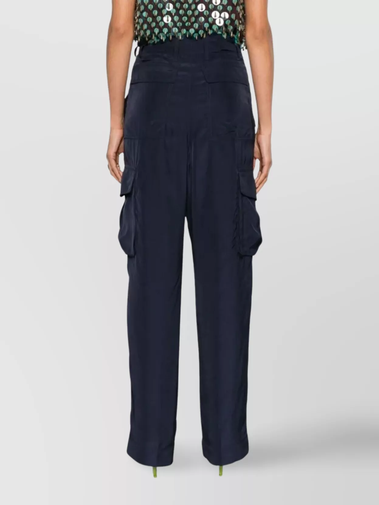 Dries Van Noten Wide Leg Cargo Pants Pockets In Blue