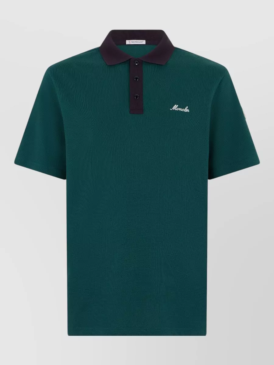 Moncler Piqué Cotton Short-Sleeve Polo Shirt