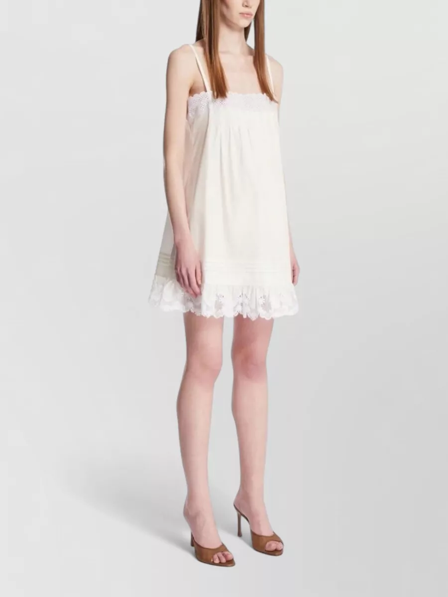 Saint Laurent Cotton Pleated Mini Dress