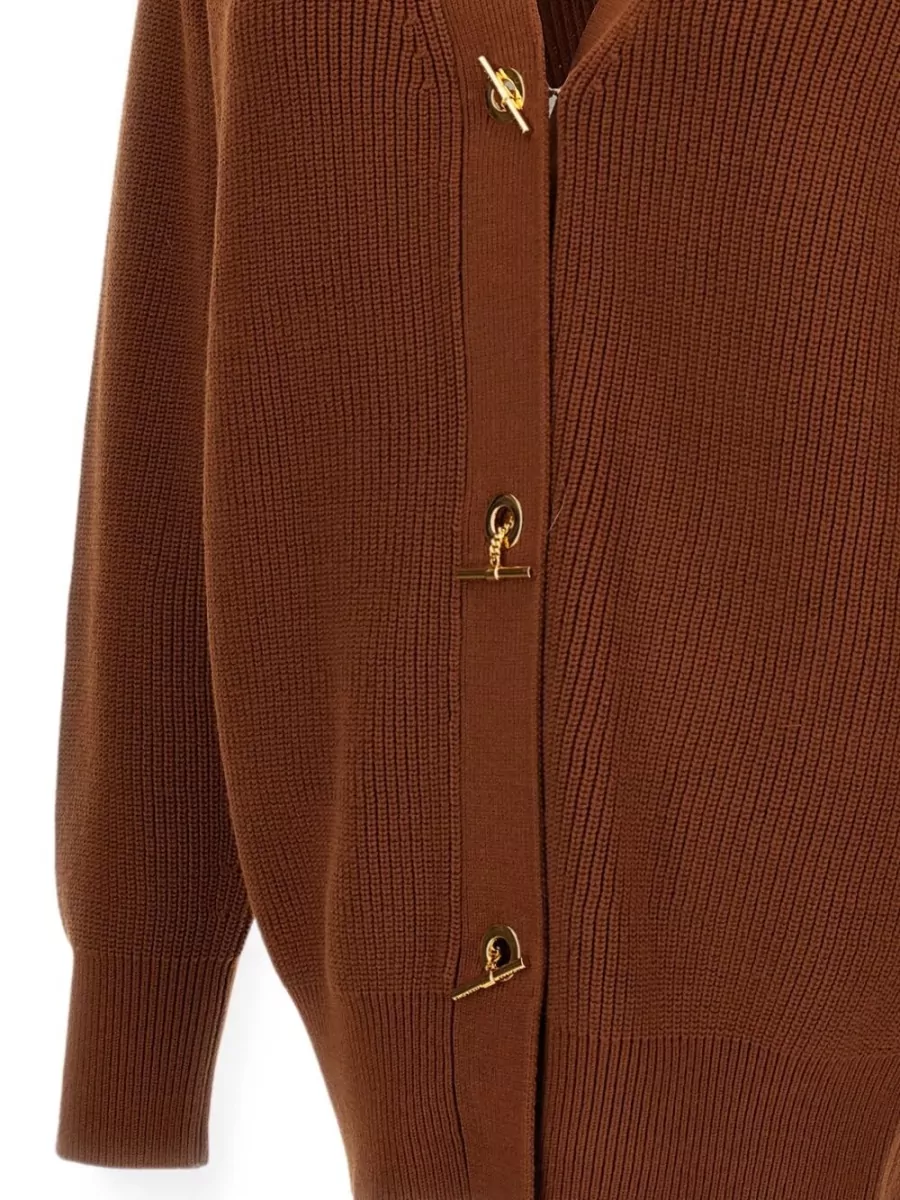 Elisabetta Franchi Ribbed V-Neck Cardigan