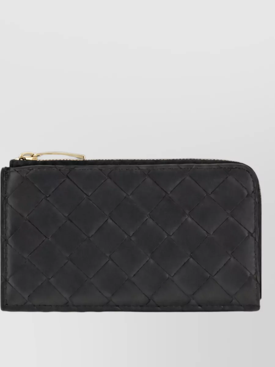Bottega Veneta lamb leather intrecciato zip card holder