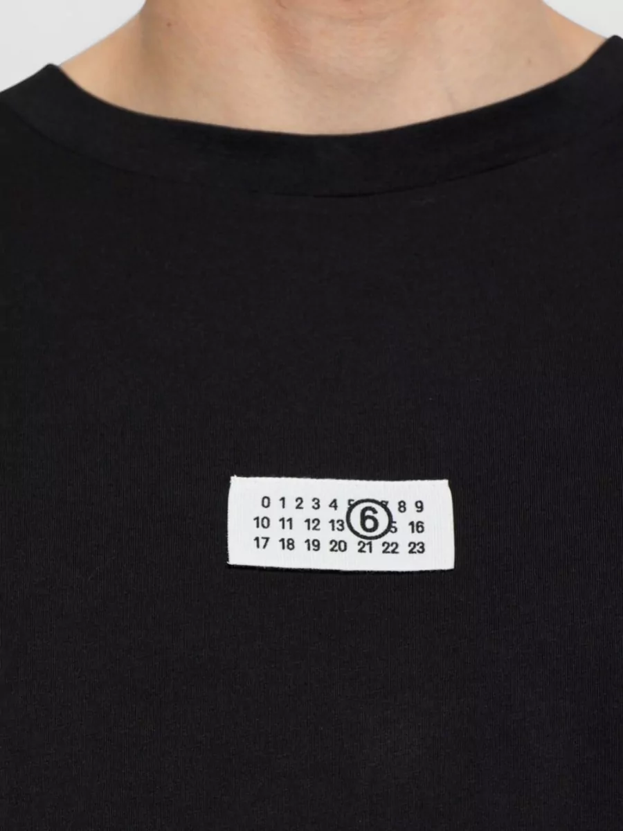 Mm6 Maison Margiela Cotton Logo Patch Long-Sleeve T-Shirt