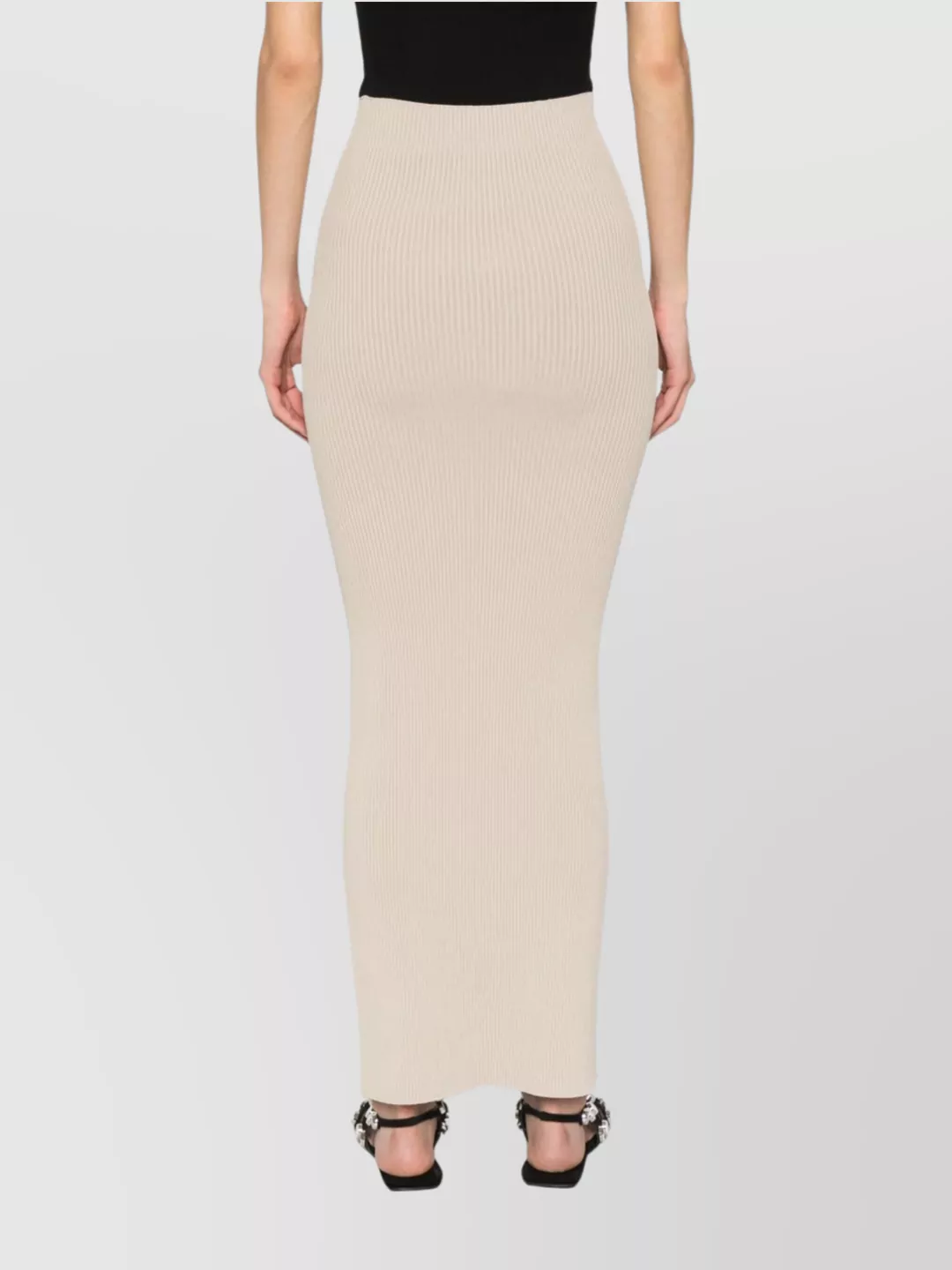 Max Mara High Waisted Ankle Length Fitted Skirt In Neutral