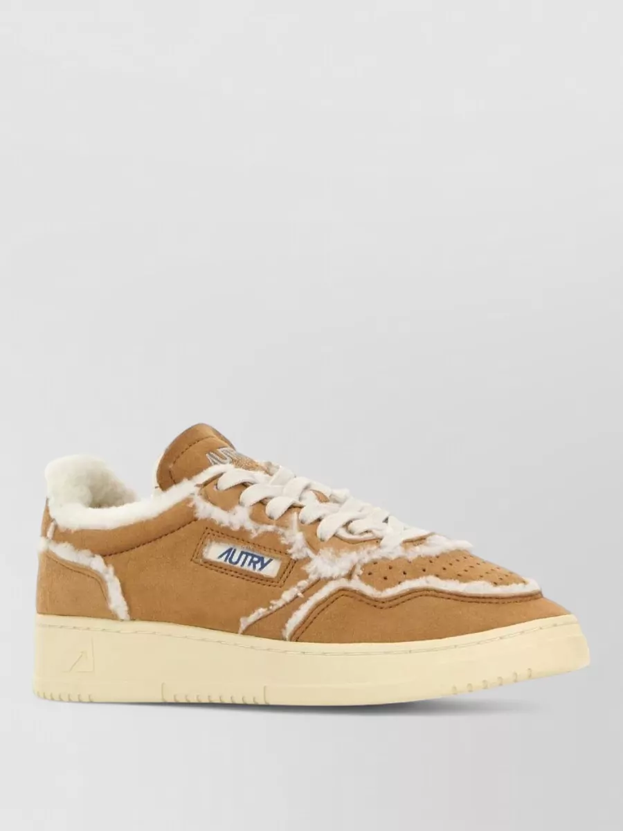 Autry shearling-lined suede low-top sneakers