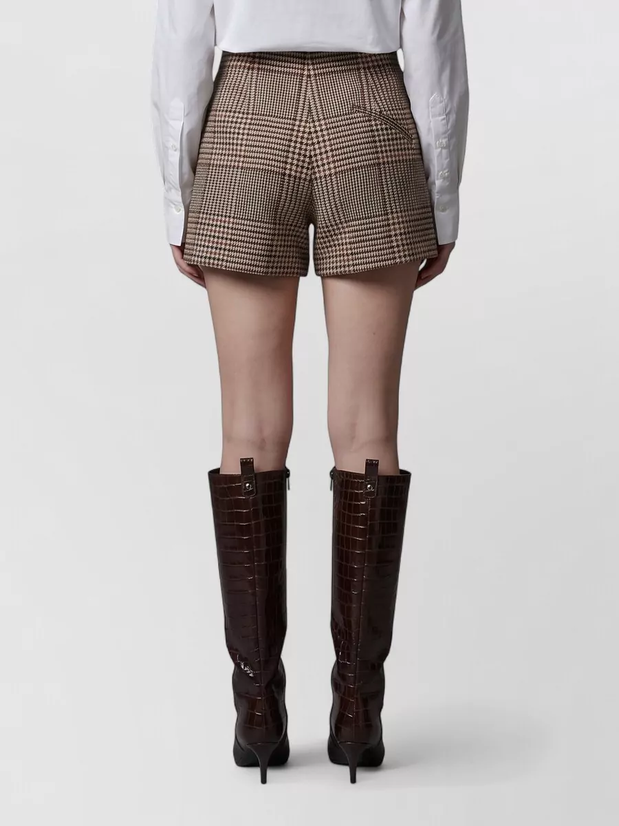 Federica Tosi Checked Mid-Rise Wide-Leg Shorts