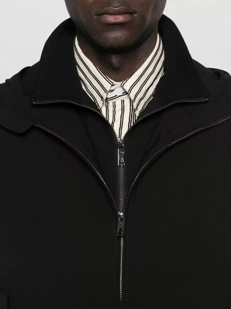 Emporio Armani Wool Hooded Vest Sleeveless Front Pockets