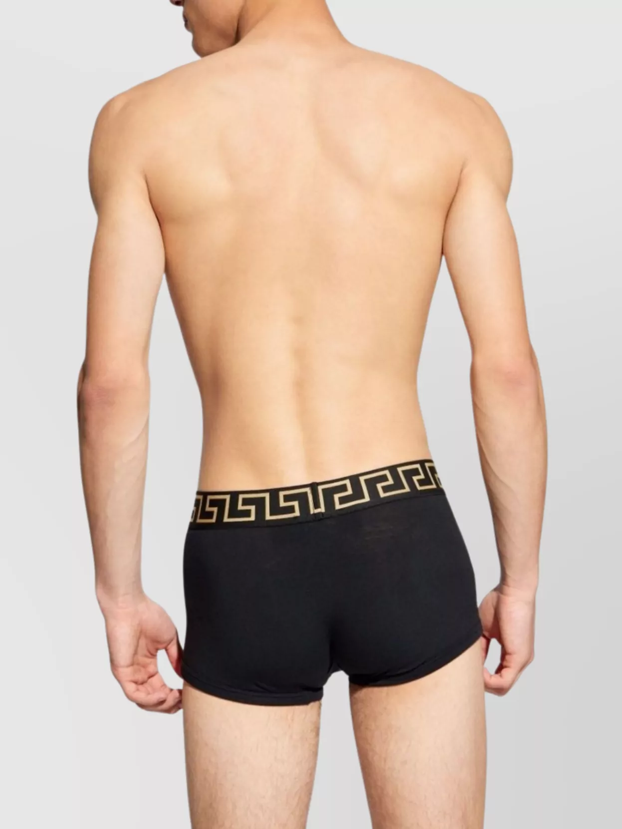 Versace Logo Waistband Stretch Hosiery Greek Key
