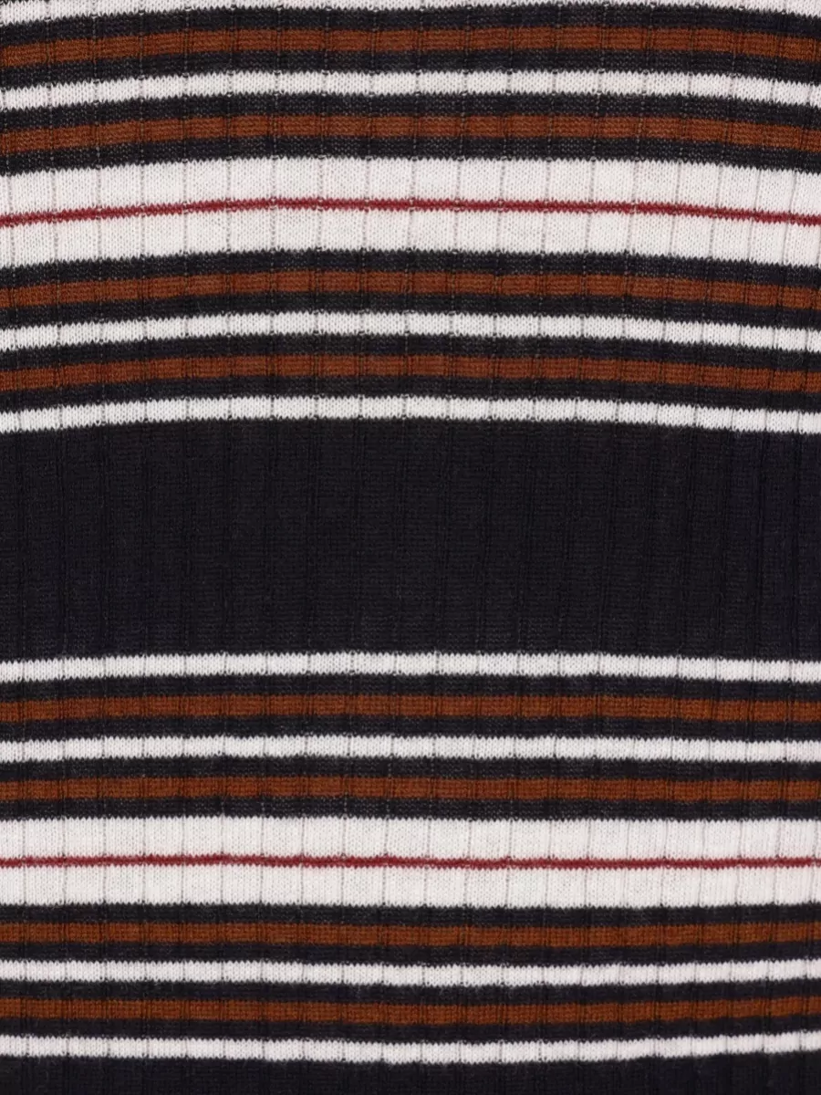 S Max Mara Striped Short-Sleeve Silk Polo Shirt