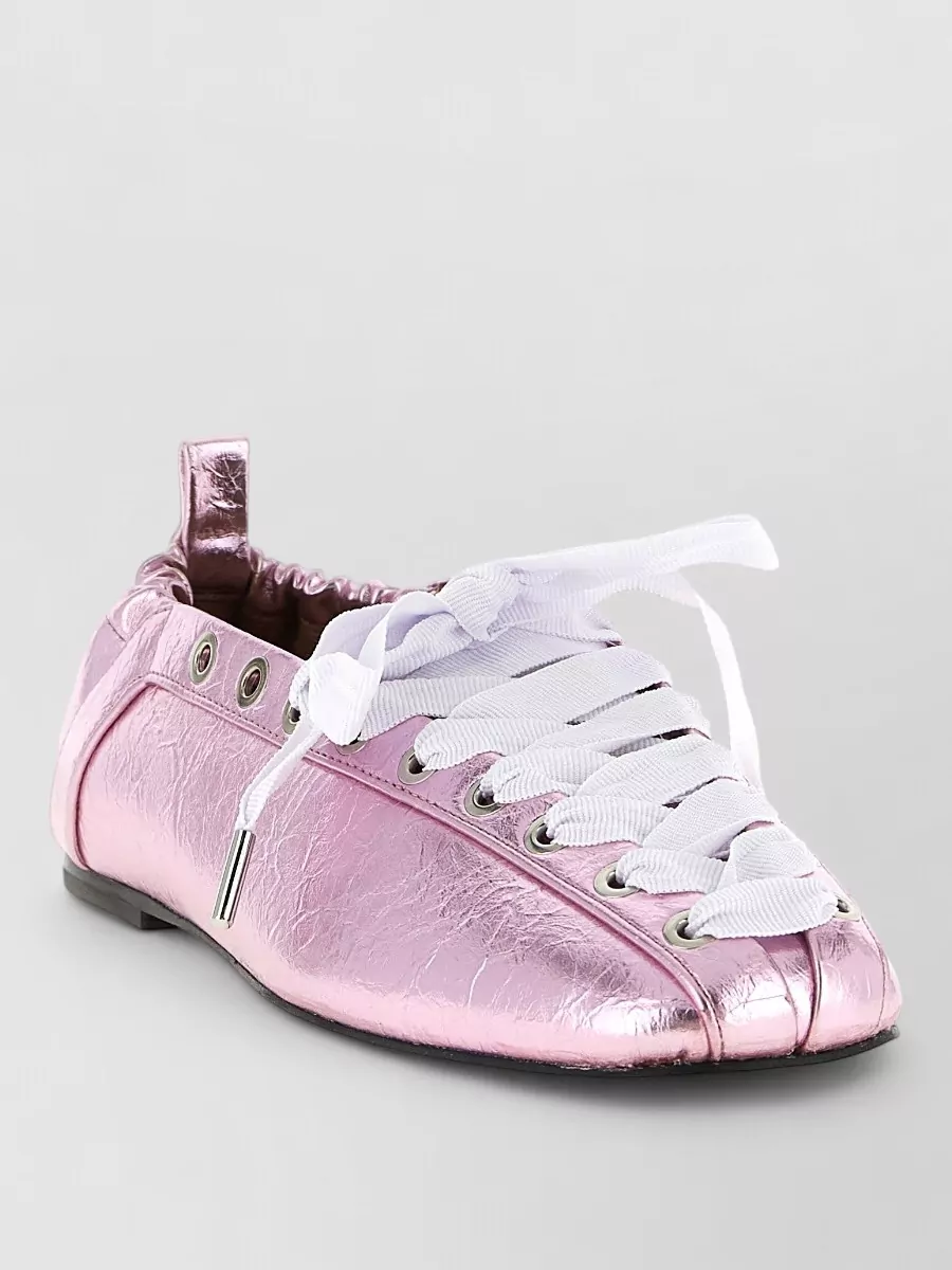 Ganni Lace-up ballerina shoes