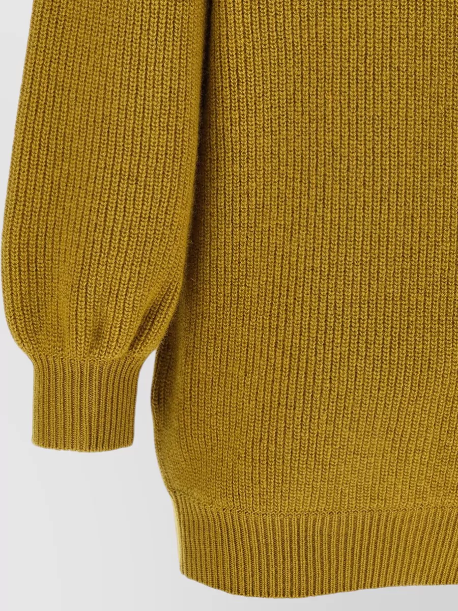 Valentino Garavani Virgin Wool Ribbed V-Neck Cable-Knit Sweater