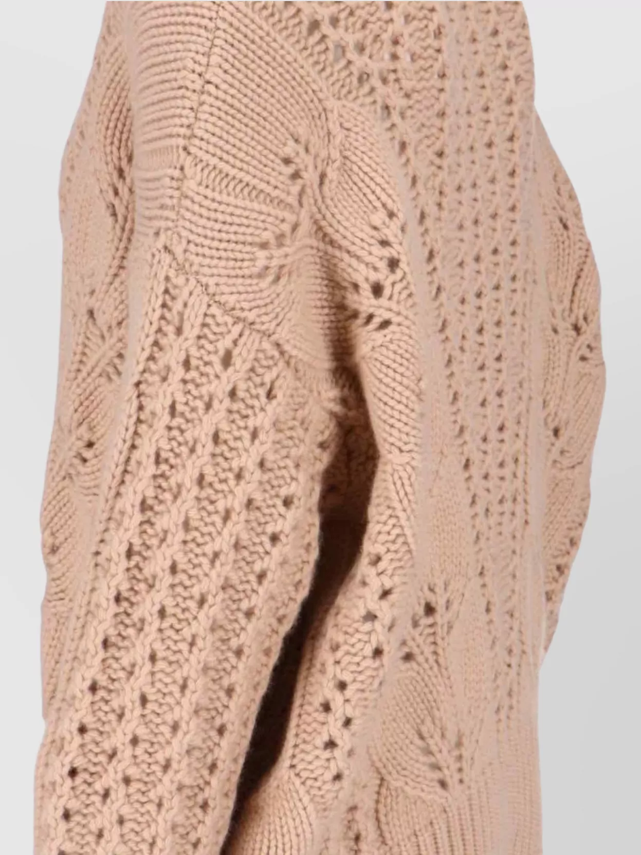 Ermanno Scervino Cable Knit Long Sleeve V-Neck Sweater
