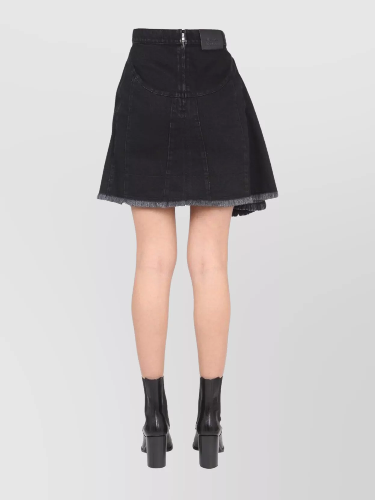 Shop Alexander Mcqueen Asymmetrical Mini Skirt Frayed Hem