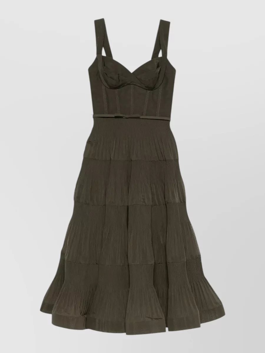 Zimmermann Pleated draped tiered midi dress