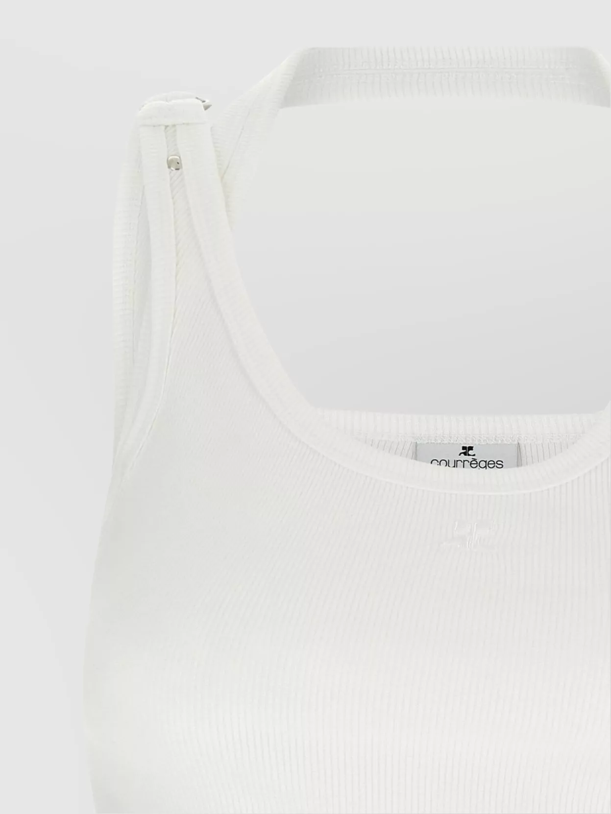 Courrèges Halterneck Ribbed Texture Tank Top