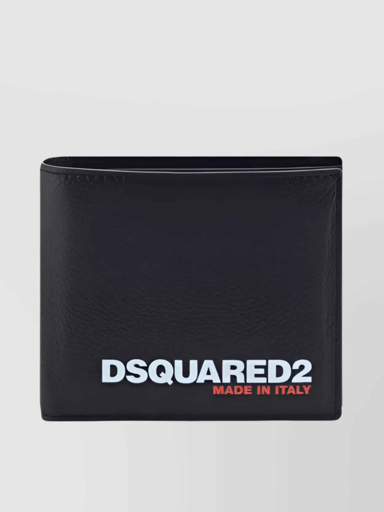 Dsquared2 Fold Calfskin Leather Wallet In Black